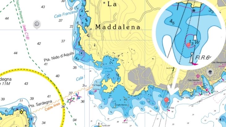 Miesto nárazu lode - mapa